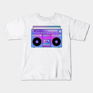 Musical Cotton Candy Blue Pink Boombox Kids T-Shirt